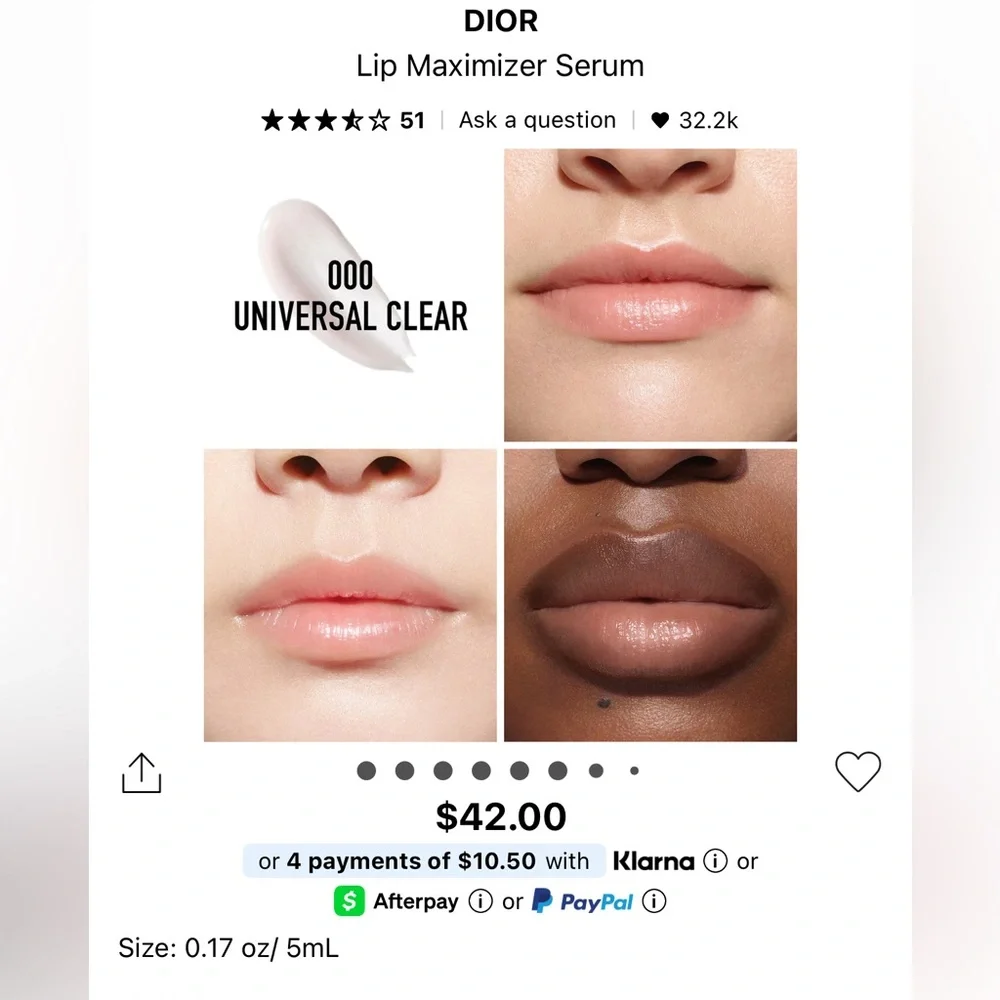 NIB DIOR Lip Maximizer Serum in Shade 000 Universal Clear